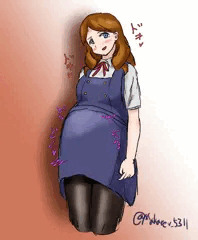 制服ボテ腹