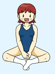スク水オリキャラ絵（眼鏡差分あり）