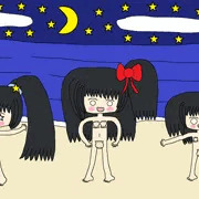 夜空の海の貝はだか