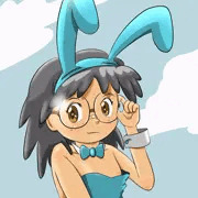 青色バニー
