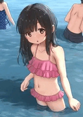 海でおしっこを見せてくれる女の子