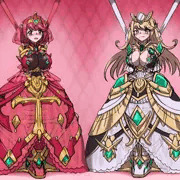 [リク絵]ホムラとヒカリ　ボンデージドレス拘束