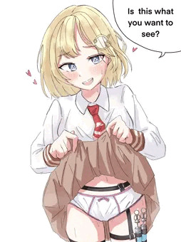 アメリアちゃん、たくし上げ