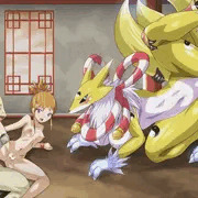 デーヴァに敗北したルキとキュウビモン