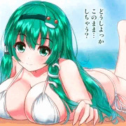 水着早苗さんと海5