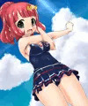 水着姿の栄子さん