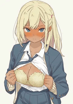 ギャル崎さんに土下座したらシャツのボタン外して見せてくれた（下着Ver