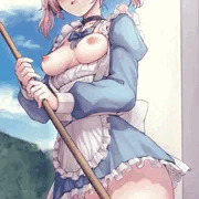 おしおきで恥ずかしい格好のまま仕事をさせられるメイドの娘