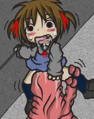 妖怪に絡まれる少女
