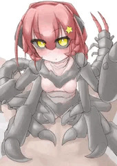 過去絵リメイクムカデ人外娘ロリっこ絵