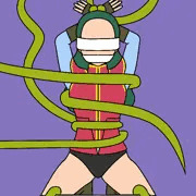 触手と女性