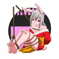 ウサギ獣人のブラブラ拘束ストラップ