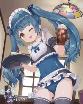 【skeb】スク水にメイド服