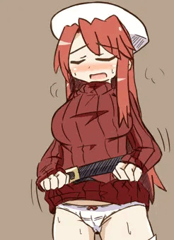 暑いのでスカート部分をぱたぱたさせて風をとりこむアティ先生