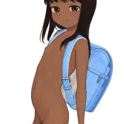裸ランドセル褐色女児