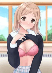 事務所でこっそりブラ見せチャレンジ