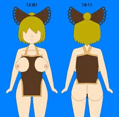 幻想郷における標準的な女性用水着(モデル：黒谷ヤマメ)