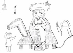 白馬に乗った王子と木馬に乗った王女
