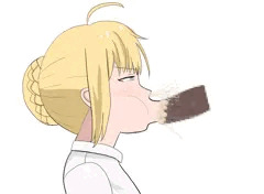 鼻から精液を噴射してしまう騎士王さん