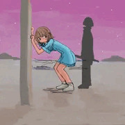 暁に物思いにふける紳士