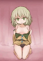 ベッドの上で乳首を見せてくれるこいしちゃん