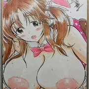 ミニ色紙にバニーとときっぱい
