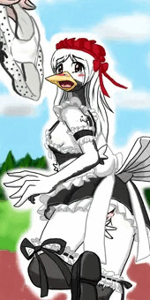エッチなメイド服の鶴さんのパンツ没収