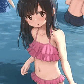 海でおしっこを見せてくれる女の子