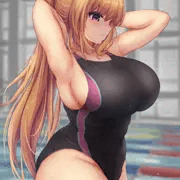 プールへ泳ぎに来た女の子🏊