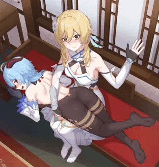 蛍+甘雨スパンキング
