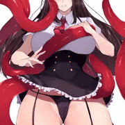 むちむち女の子とスカートめくりする触手