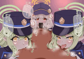 ヒカリ&ノゾミ&アオバ　W乳首舐めフェラ