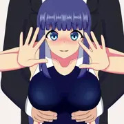 「淫乱触診after 志乃編」　競泳水着で立ちバック