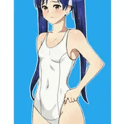 千早　白スクール水着