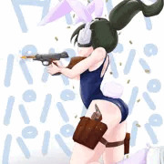 スク水バニー女児と火器（練習絵