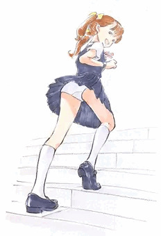階段少女