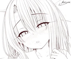 イリヤちゃんとラブラブ　制服Ver　線画