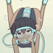 寝そべりスキューバ少女