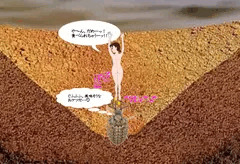 巨大アリジゴクの巣に落ちたしずかちゃん 別ver.