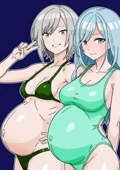 ぼて腹水着_日野森姉妹