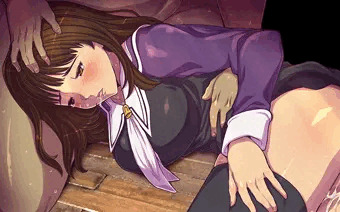 制服でぐったり