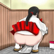 巫女さんJDのうんこトイレ覗きバックショット！