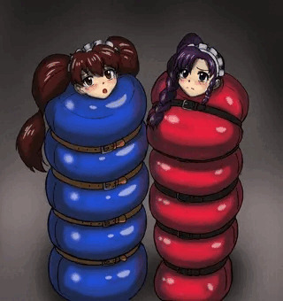 ウチのメイド二人スリープサック詰め