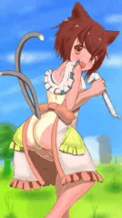 裸エプロン　橙