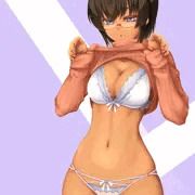 たてセタ褐色メガネ下着娘さん