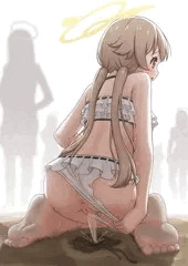 海辺のトイレが混みすぎてたヒフミちゃん
