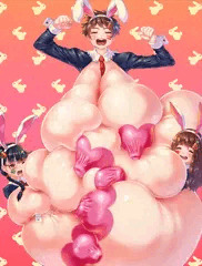 以前年賀絵用に描いたオリジナル母娘3人逆バニーイラスト
