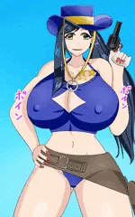 女ガンマンのパイズリ5コマ