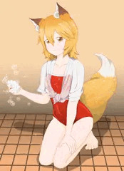 仙狐さんが背中を流してくれるそうです