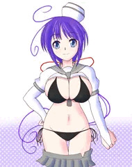 高松城でたくし上げ黒ビキニのビッグウェーブ